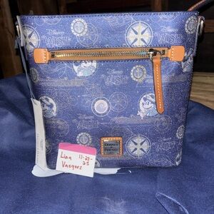 Dooney & Bourke Navy and Tan Crossbody Bag